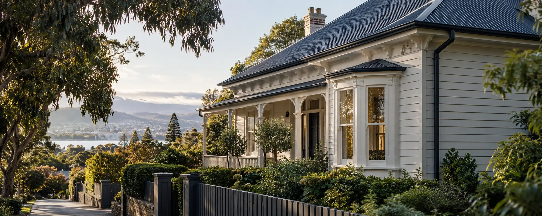 Launceston heritage home with new dark guttering and downpipes